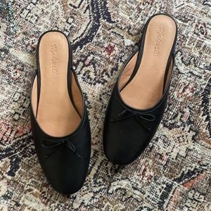 Madewell bow mules flats size 9.5 black